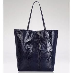Carlos Falchi Tote - Python Microfiber (Navy Blue)